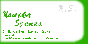 monika szenes business card